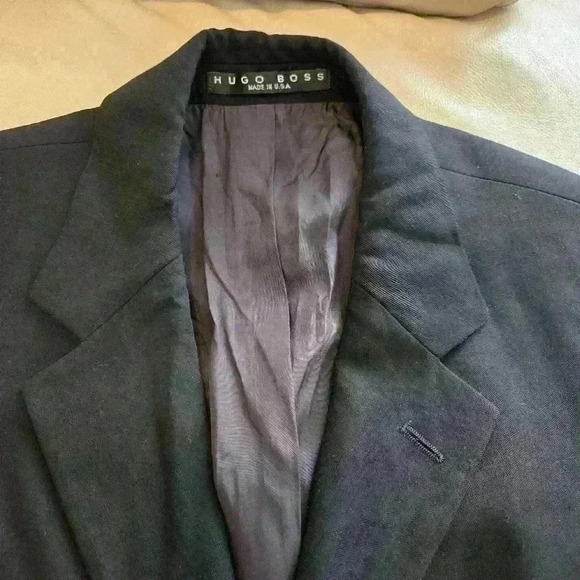Hugo Boss 38 S Black Wool Einstein Sigma USA Luxury Designer Suit Jacket #090 - Picture 5 of 12